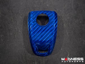 Alfa Romeo Giulia Key Fob Cover  - Carbon Fiber - Blue Candy Main/ Black Accents